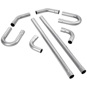 VEVOR Exhaust Pipe, 8 Pcs 2.25 Inch Mild Steel DIY Custom Exhaust Tubing Straight U-Bend Kit with 90 135 Degree Pipes, Galvanized Surface Finish, Universal Fit for Truck, Sedan, Sports Car, SUV