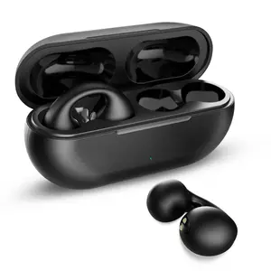 Wireless Clip-on Earphones, Sports Headphones, Open Ear HiFi Stereo Headphones with Microphone for Smartphone/PC/Tablet