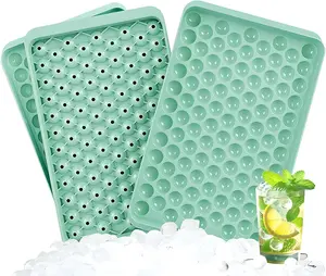 Mini Ice Cube Tray Set of 3, 312 Small Round Ice Balls with Lids, Easy Release Nugget Ice Molds for Drinks, Coffee, Juice & More