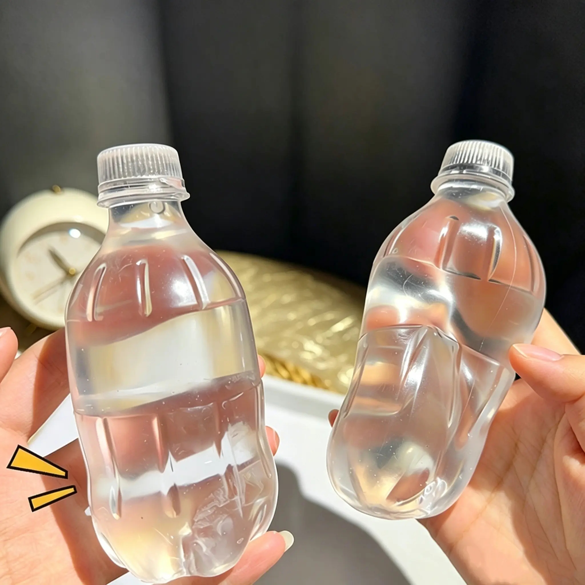 3pcs Translucent Water Bottle Slow Rebound Squishy, Aesthetic Squeeze Fidget Toy, Stress & Anxiety Relief Sensory Desk Toy Gift for Kids Adults