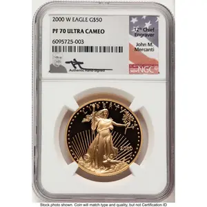 Modern Bullion Coins (2000-W Proof Gold Eagle 1 oz John Mercanti)