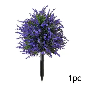 1pc simulated lavender ground ball-shaped artificial shrub with ground spikes, UV-resistant fake evergreen tree, Lifelike Fake Plant, Fake Plant Decoration, suitable for indoor and outdoor decoration, as well as garden front porch decoration