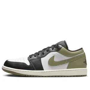 Air Jordan 1 Low 'Black White Medium Olive' 553558-092 Air Jordan 1 Low 'Black White Medium Olive' 553558-092