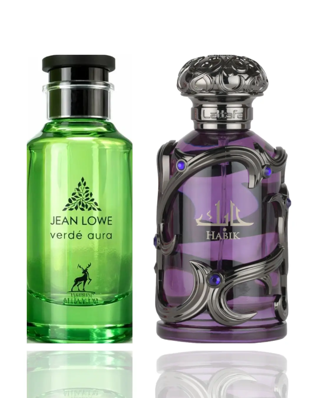 Lattafa Men's 2-Piece Cologne Bundle - Jean Lowe Verde Aura, Habik Fragrances with Citrusy Musky Scent, Woody Scent, Clean Men's Fragrance