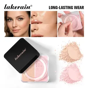 lakerain 1 Count Dual Tone Setting Powder 2-in-1 Brightening Correcting Versatile Powder, Brightening Powders, Long-Lasting Oil Control Pore Blurring, Lightweight for a Matte Finish, Ideal for Oily/Combination Skin All-Day Wear Matte Pressed Powder
