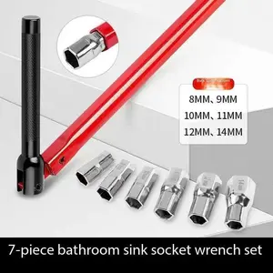 Home Sink Wrench Kitchen Bathroom Faucet Valve Pipe Removal Socket Wrench Tool, Durable Plumbing Accessory for Easy Installation & Maintenance, Heavy Duty Tool
