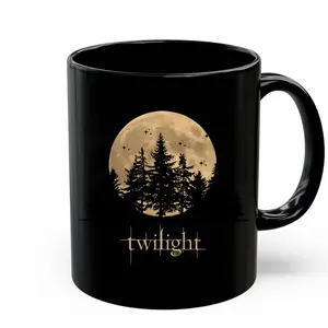 Twilight Full Moon Mug, Vampire Diaries Fan, Retro Movie n Romantic Novels Lover Gift, Double Printed Reading Bookish Mug