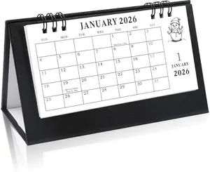2026 Desk Calendar Small Standing Flip Desk Calendar 2026-2027 Use from January 2026 to Dec 2027 24-Month Mini Desktop Calendar Home School Office 6.89" x 3.54" Black