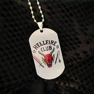 Stainless Steel "Hellfire Club" Dog Tag Necklace