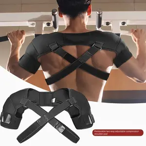 Adjustable Breathable Sports Shoulder Pads with Double Shoulder Design, Ideal for Basketball Badminton Baseball and Fitness Gear, Shoulder Back Aligner