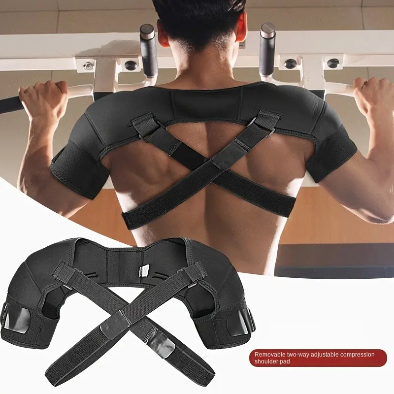 Adjustable Breathable Sports Shoulder Pads with Double Shoulder Design, Ideal for Basketball Badminton Baseball and Fitness Gear, Adjustable Padded Shoulder, Shoulder Back Aligner, Shoulder Posture Brace, Shoulder Corrector