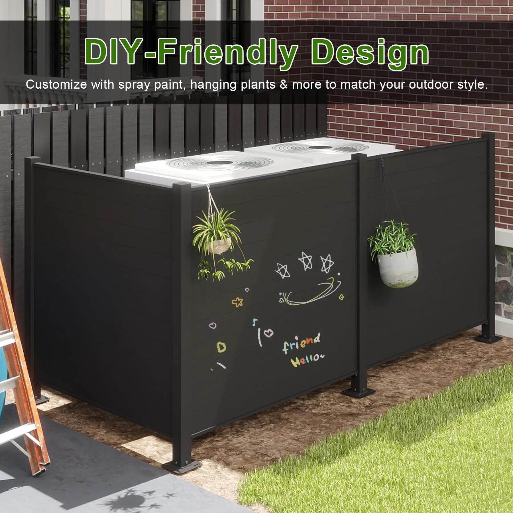 Metal Decorative Fences for Garden Backyard Patio Outdoor Privacy Screens Trash Can Enclosure Air Outdoor Furniture