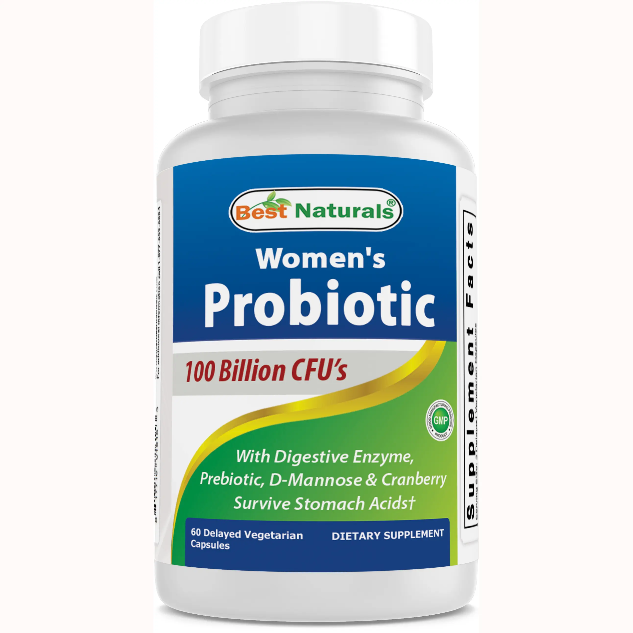 Best Naturals Probiotics for Women 100 Billion CFU - 10 Strains + Prebiotics Fiber + Digestive Enzyme Blend + Women's Health Herbal Blend - Immune, Digestive & Gut Health - 60 Delayed Capsules Adult Gluten Free GMO Free Fitness Edible