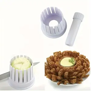 1 Set Home Onion Slicer, Onion Blossom Maker, All-in-One Blooming Set W Core Cutter & Knife Guide, Make Restaurant Style Fried Onion Blossoms At Home- Durable, Reusable Kitchen Gadget, Vegetable Cutter Tool, Fried Onion Appetizer, Vegetable Cutting Slicer