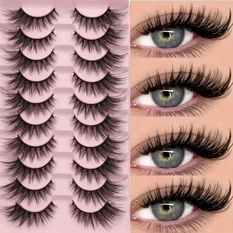 Luxury Dramatic 3D Plush Cat Eye Fox Eye False Eyelashes, Cosmetic Thick Fluffy Lightweight Reusable, Perfect for Beginners, Beginner Friendly Lashes, Multiple Styles Available, Dramatic Volume Eyelash, Volumized False Eyelashes