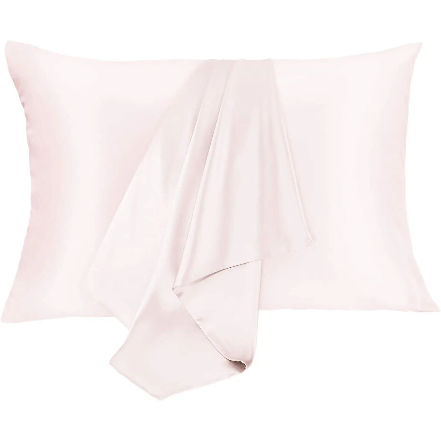 2-Pack Mulberry Silk Pillowcase Set, 20.5x27 Inches, Wrinkle Resistant, Cooling, Soft, Breathable, Durable, Light Pink, Reduces Wrinkles