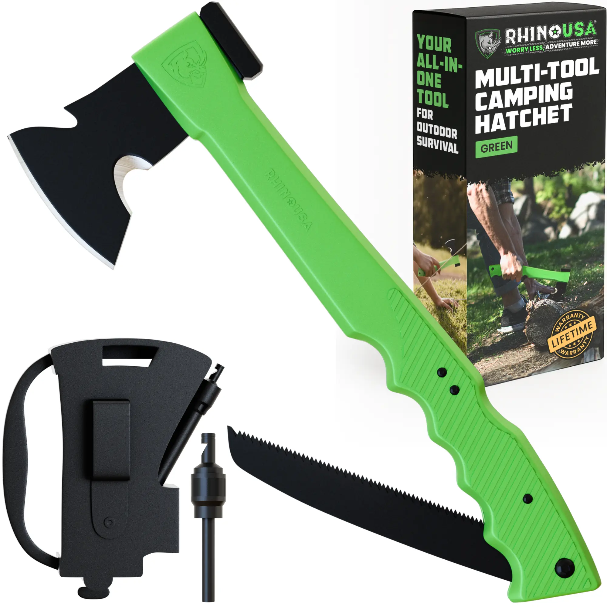 Rhino USA Camping Hatchet - Essential Camping Gear For Survival, Hiking or Hunting