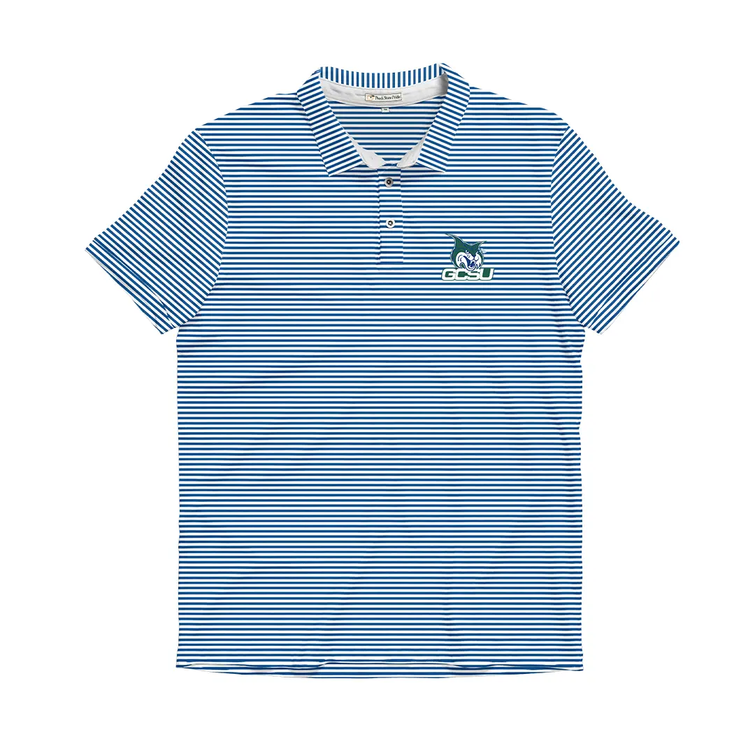 GCSU Bobcat Head Loblolly Royal Blue & White Performance Polo