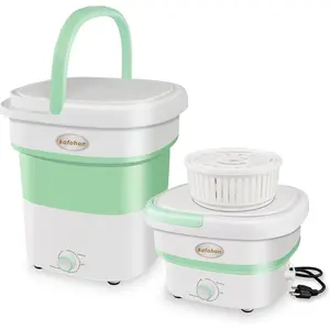 Mini Foldable Portable Washing Machine with Drain Basket, 4.5lbs Capacity, 13x14in Size for RV, Apartment Dorm Use