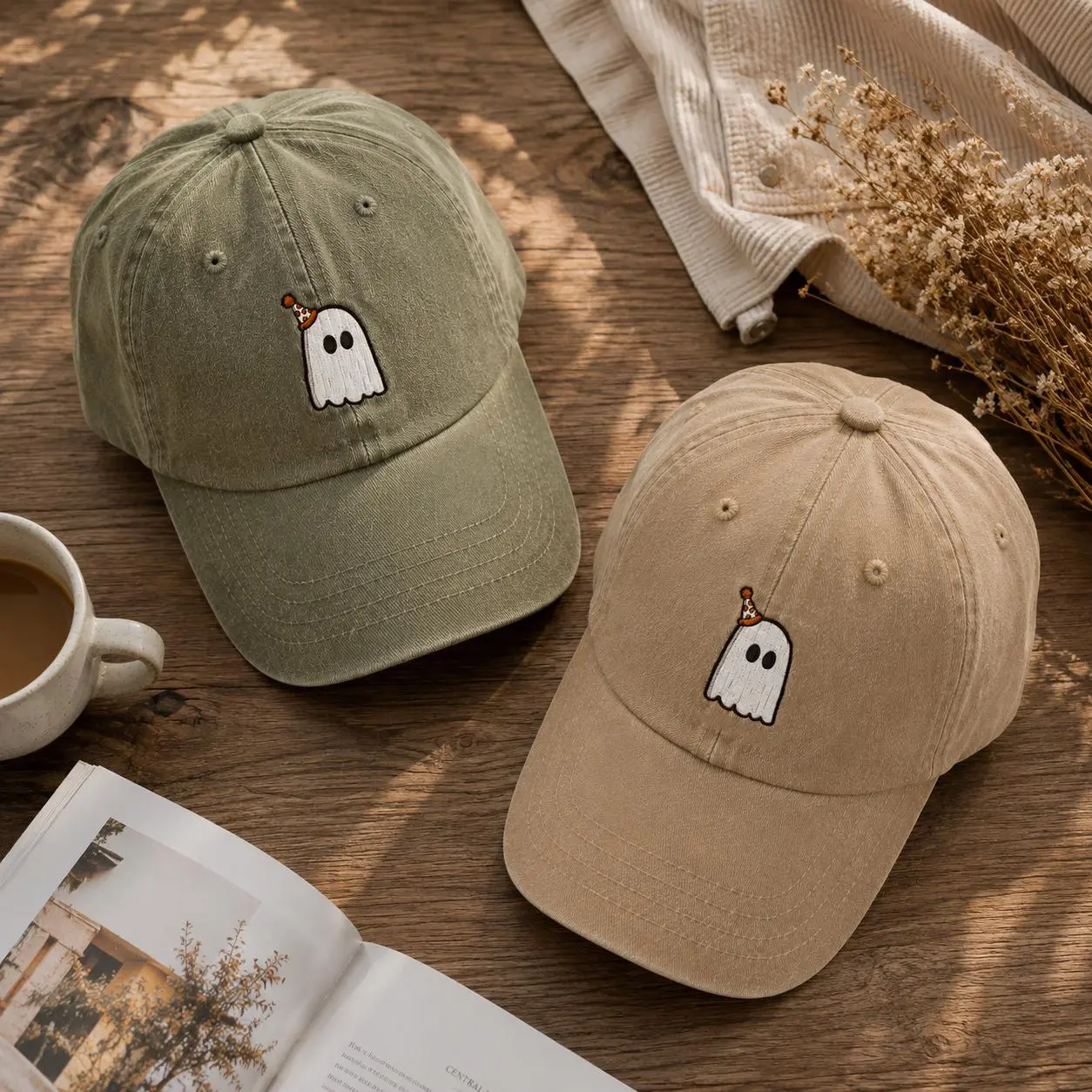 Halloween Ghost Embroidered Hat, Cute Spooky Season Baseball Cap, Boo Ghost Dad Hat, Fall Embroidery Cap, Halloween Gift for Her, Autumn Hat