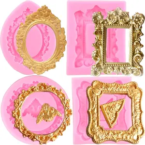 Photo Frame Fondant Molds Picture Frames  Mold  Frame Molds For Cake Decorating Cupcake Topper  Candy Polymer Clay Set Of 4