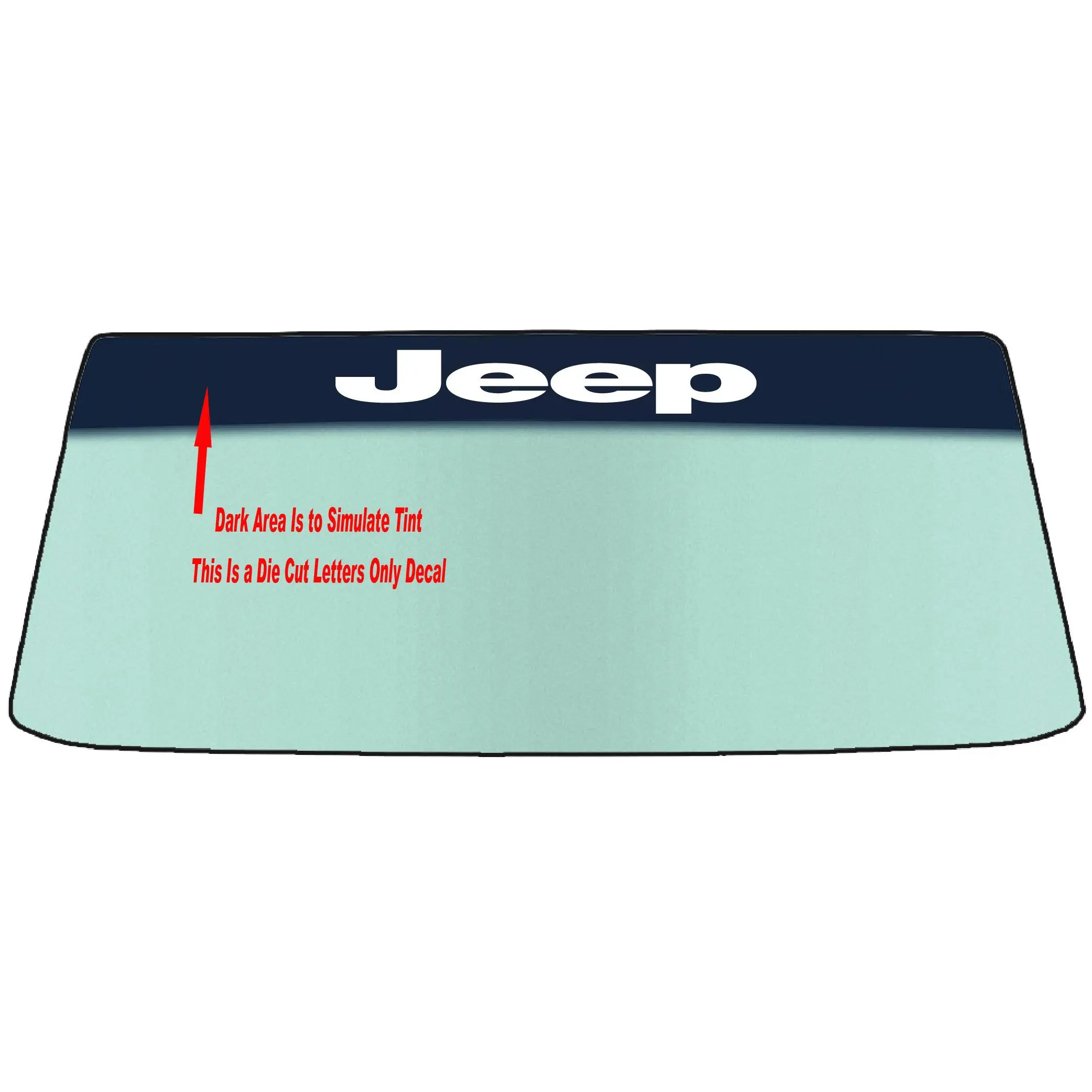 Fits A JEEP Vehicle Custom Windshield Banner Graphic Die Cut Decal - Vinyl Application Tool Included