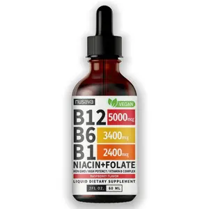 5P-Vitamin B12 Liquid Supplement Drops with B6, B1, Niacin & Folate - Edible Support for Energy, Brain & Heart, Non-GMO & Gluten-Free, 4 FI Oz Dietary Fitness Optimum Bathroom