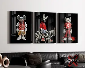 Hypebeast KAWS Poster Set of 3, Printable KAWS Figure, Hypebeast Gallery Wall Decor, Sneaker Posters, Whimsical Unframed Wall Art, Unframed Wall Poster Decor