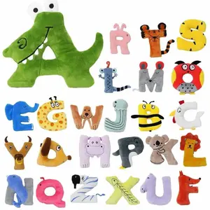 Alphabet Plush Toy Soft Stuffed Animal Plushie Doll Toys Gift for Children Early Learning Montessori Toy Kids Enlightenment 26 English Letters