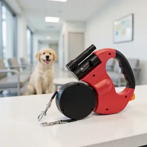 2-in-1 Retractable Dog Leash - Adjustable Training Lead for Small to Medium Dogs - Ideal for Outdoor Walks & Adventures with Secure Hook products Pet Leash Dual-Head Leash with Lock Two-Dog Dog Leash with Adjustable Couplers easy control Swivel