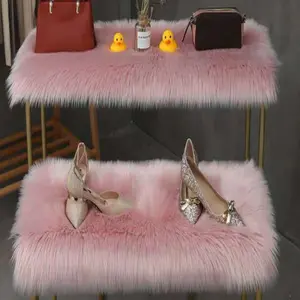 Style Makeup Table Decorative Mat, Faux Wool Soft Plush Seat Pad, Home Decoration Floor Mat, Bedroom Living Room, Fluffy Area Rug