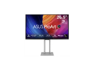 ASUS ProArt 27 inch UHD 4K 240Hz OLED Professional Computer Monitor Auto Calibration, ?E<1, Calman Ready 1000NIts True Black Thunderbolt 4, USB-C with Height Adjustable, Pivot & Tilt Stand PA27UCDMR