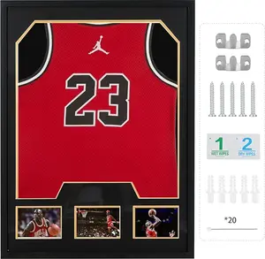 Jersey Frame with Photo Display – T-Shirt and Sports Jersey Shadow Box for Soccer, Football, Basketball & Baseball