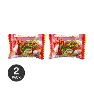 2 Pack MAMA Thai Green Bean Vermicelli Noodles - Stuffed Tofu Flavor, 40g Each - Authentic Asian Instant Meal