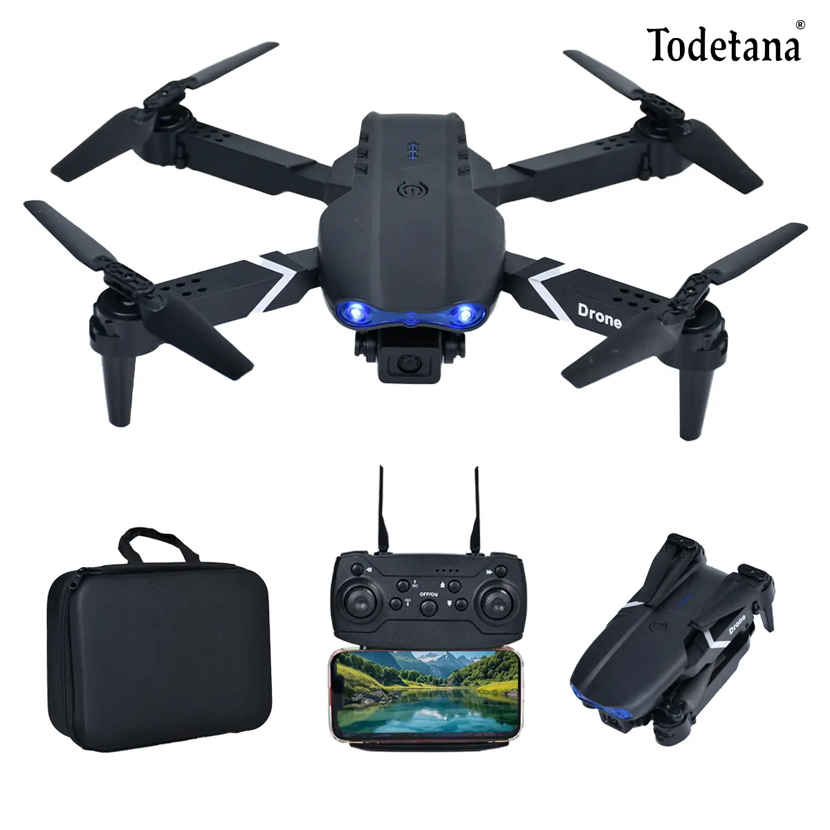 E99 Foldable Drone with HD Camera, Altitude Hold & One-Key Takeoff/Landing, 360° Flips, Headless Mode – Portable RC Quadcopter for Beginners, Outdoor Fun & Gift Idea