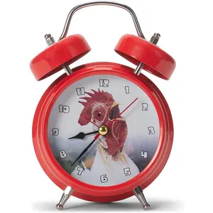 Wacky Wakers Red Rooster Bedside Tabletop Alarm Sound Clock