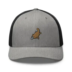 Platypus Embroidered Retro Trucker Hat - Structured with Mesh Back in Variety of Colors