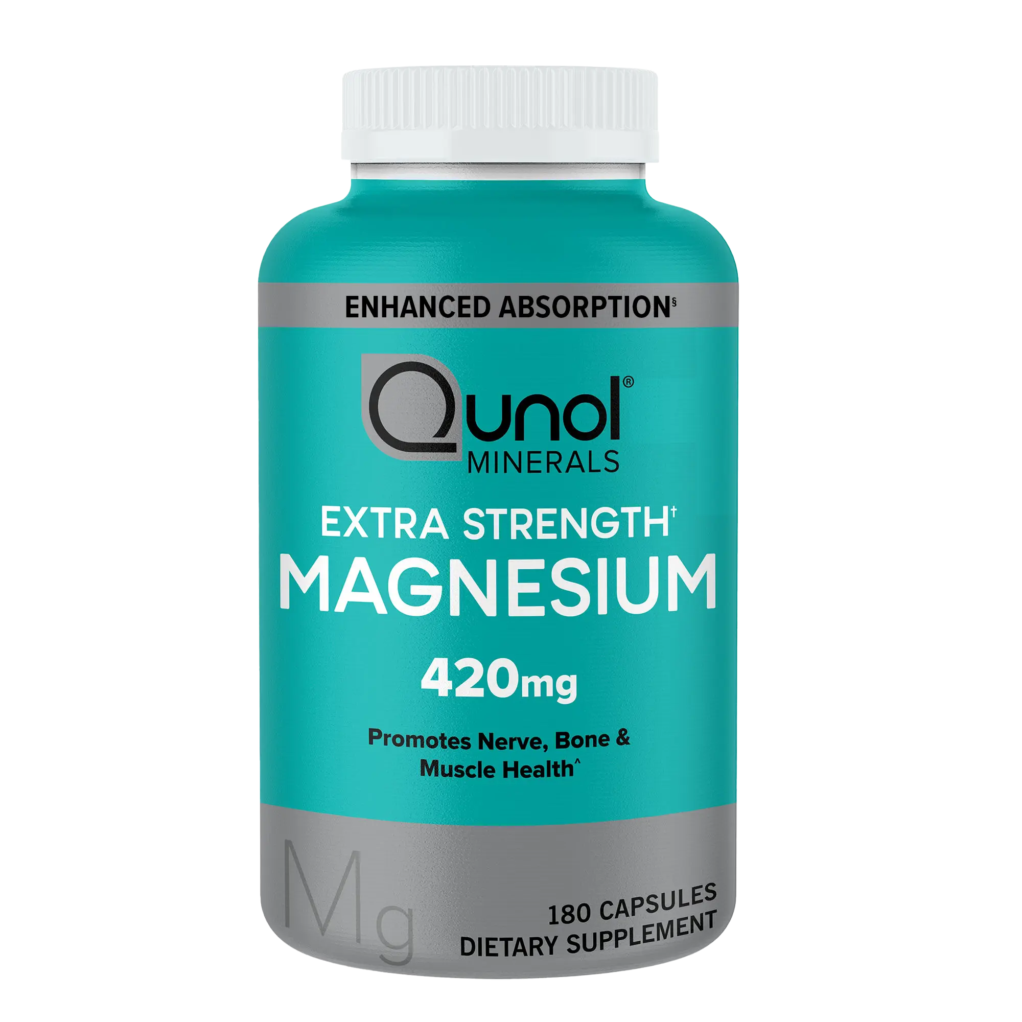 Qunol Magnesium Capsules 420m, High Absorption Magnesium Supplement, Extra Strength, Bone and Muscle Health Supplement Healthcare Supplement