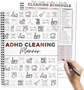 ADHD Cleaning Planner for Adults, Undated Daily Weekly & Monthly Home Cleaning Schedule Book, Household Chore Checklist Organizer Journal for Routine Management and Productivity