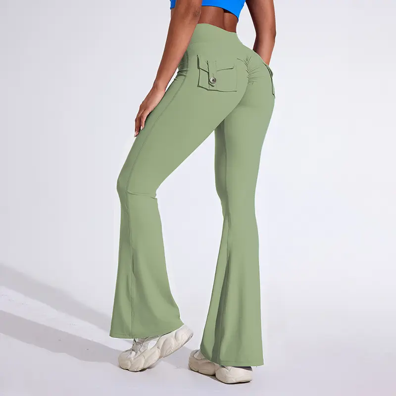 Women's flared leggings with pockets, fitness leggings, hip lift fitness yoga leggings Exercise Workout Pants workout leggings Activewear Athletic Wear
