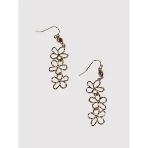 Triple Flower Dangle Earrings