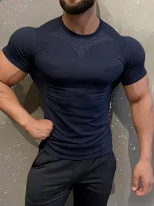 Trendy Snake Print Gym Short Sleeve Quick-Dry High Elastic Tight Fit Tee, Iron Training Show Figure Versatile Sports Top