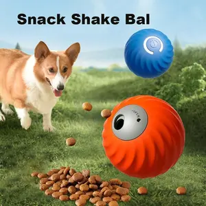Pet Gravity Feeder Ball for Small Medium Dogs, Cute Fruit Shape Plush Cover Fun Feeding Toy Ball, USB Rechargeable Dog Toy Ball