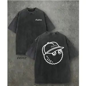 Malbon Golf Graphic T Shirt Washed Oversized Cotton Tee Double Sided Print Streetwear Crewneck Top for Men Women Casual Daily Wear Golf Sports Outfit