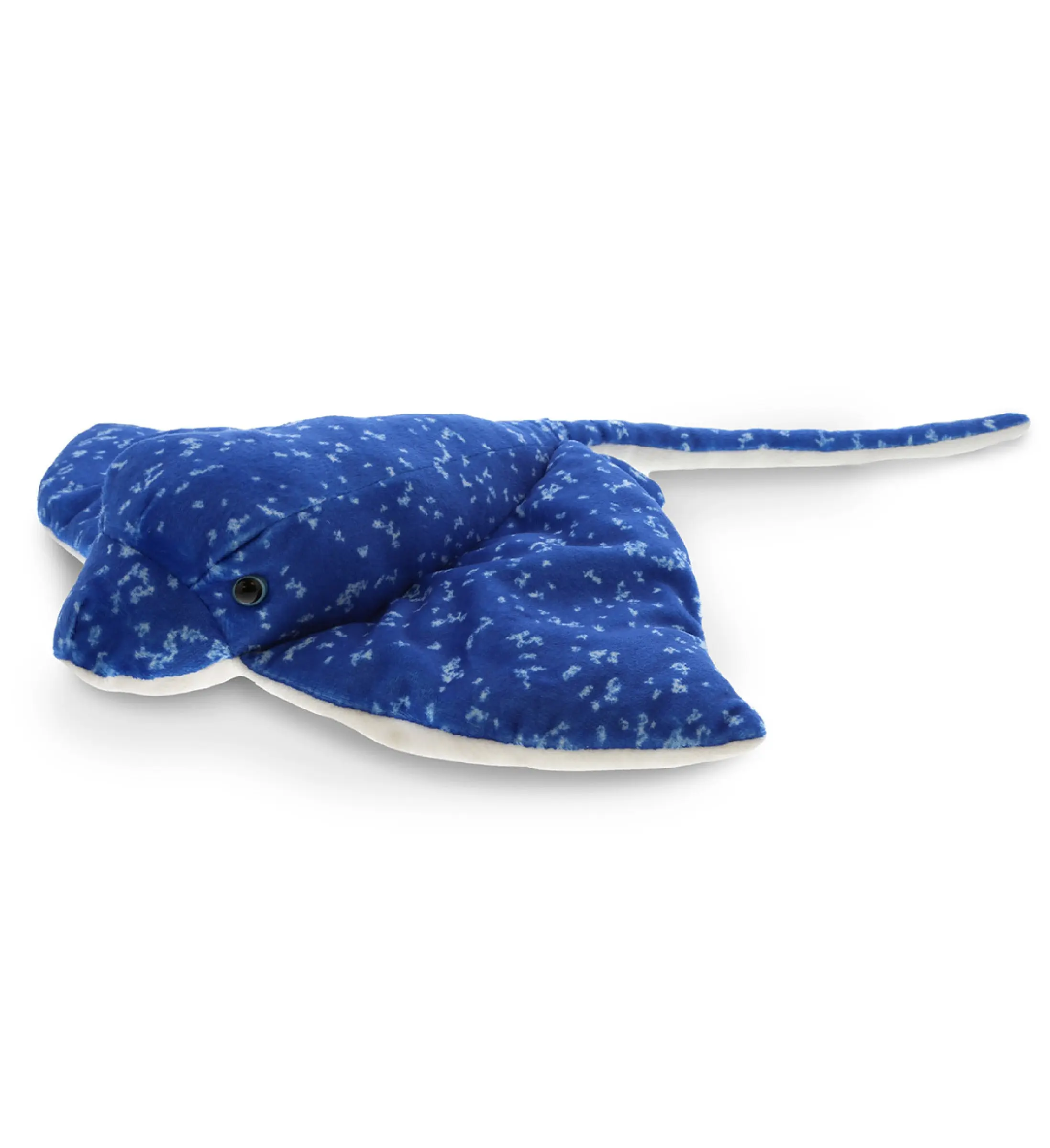 DOLLIBU 17" Blue Spotted Stingray Soft Plush Toy - Unisex Polyester Fluffy Fabric Stuffed Animal, Soft Cuddly Gift for Kids, Realistic Tool for Toddler Learning Activities & Ocean Storytime