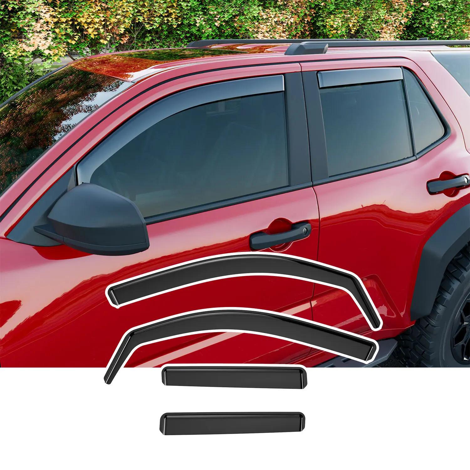 [Fits 25-26 4Runner]Side Window Visor Deflector Compatible with 2025 2026 Toyota 4Runner Visor Trim Cover Replacement for 2025 2026 Toyota 4Runner Accessories