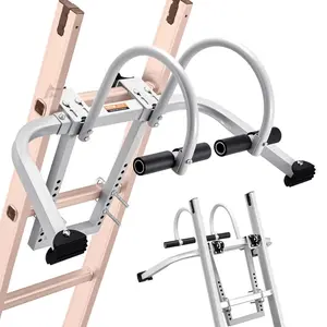 fathersdaygift VEVOR Ladder Stabilizer, 2 in 1 Extension Wall Ladder Standoff Hook, Roof Ridge Ladder Accessories Both Horizontally and Vertically, Heavy-duty Steel Rubber Grip T-Bar, Quick Access to Steep Roofs
