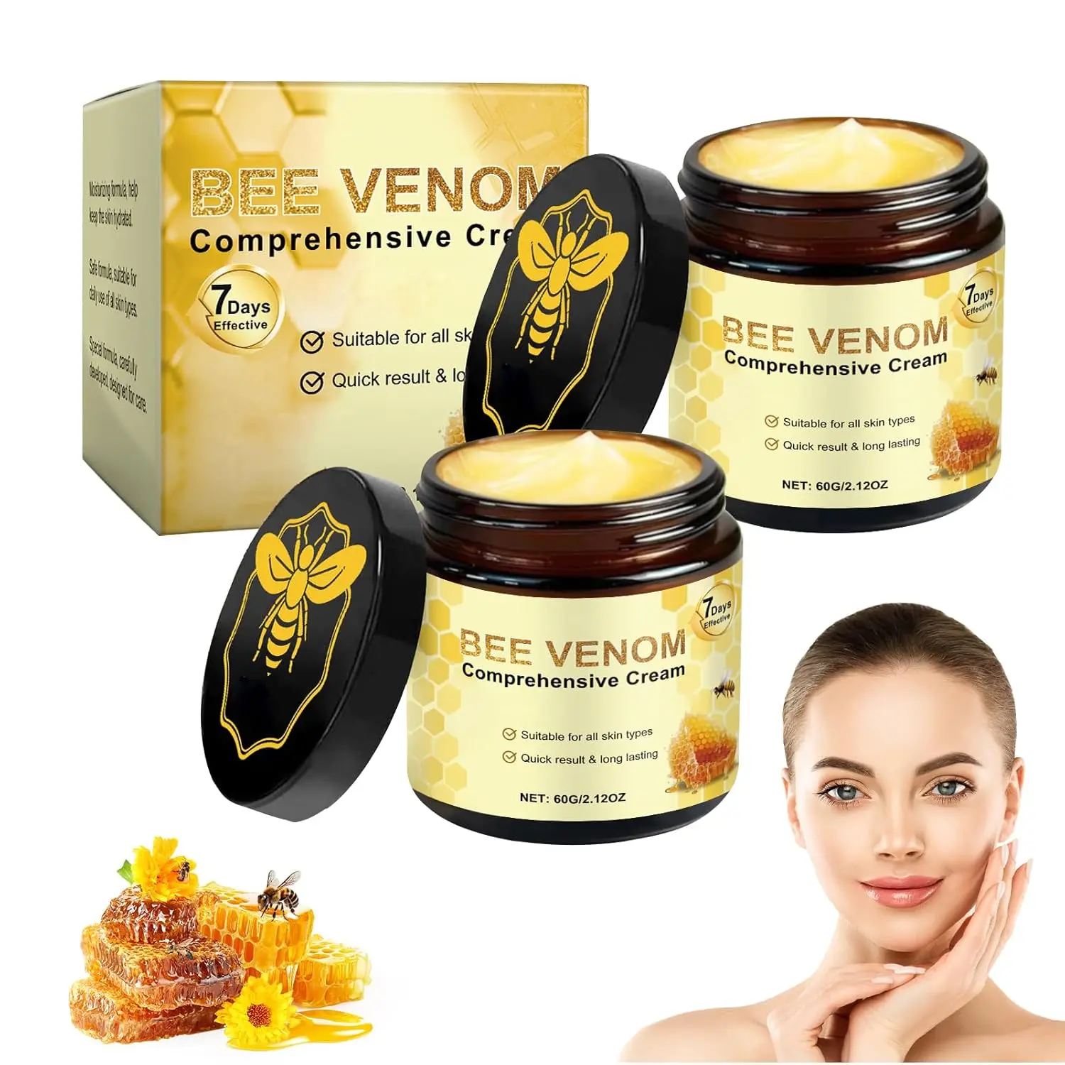 Plant & Bee Moisturizer Cream, 60g Hydrating Beauty Product, Gentle Skin Nourisher for All Skin Types, Hydrate, Beauty Products