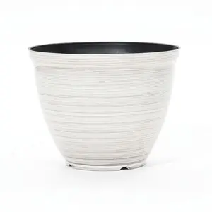 Ivory White Bell Round Recycled Plastic Planter - Stylish & Durable Indoor/Outdoor Pot