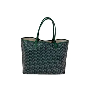 Pre-owned Goyard Canvas Tote Bags Saint Louis PM Goyardine Green Tote Bag